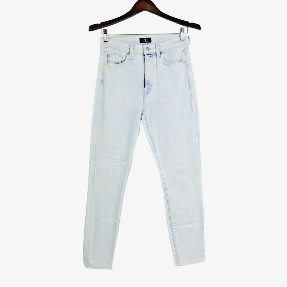 7 For All Mankind Size 27 High Waist Ankle Skinny Jeans Ocean White